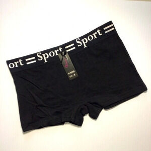 Vision Intimate Black SPORT Boy Shorts Panties Underwear - Size Small
